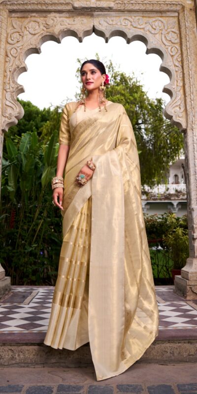 YNF 7204 Off White Color Gold Tissue Zari Weaving Work Saree Casual, Wedding, Festive, Events . Expected Delivery 4-6 Working Days @1499/- only | Embroidered Sarees, Bollywood Sarees, Creative Sarees, Designer Sarees, Ethnic Saree, Modern Digital sarees, Party Wear Sarees, Sarees