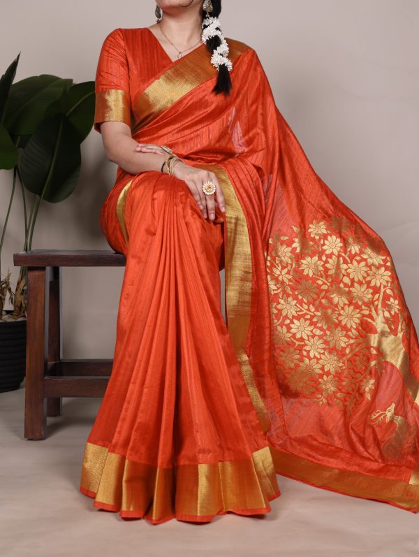 YNF 7903 Orange Color Raw Silk Zari Weaving Work Saree Casual, Wedding, Festive, Events . Expected Delivery  4-6 Working Days @1699/- only                                                                                | Embroidered Sarees, Bollywood Sarees, Creative Sarees, Designer Sarees, Ethnic Saree, Modern Digital sarees, Party Wear Sarees, Sarees