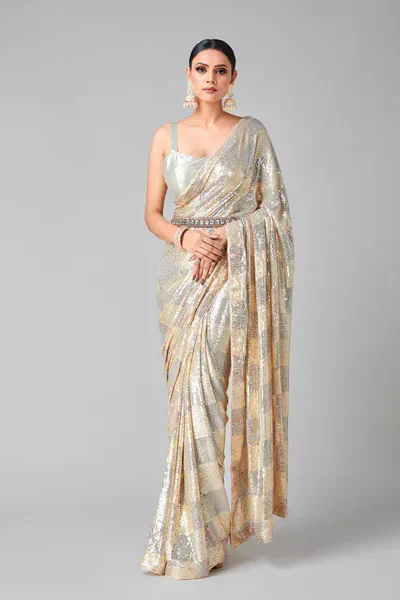 DF 3426 Peach Color Georgette 5MM Sequins Embroidery Work Saree Casual, Wedding, Festive, Events . Expected Delivery  4-6 Working Days @1749/- only                                                 | Embroidered Sarees, Bollywood Sarees, Creative Sarees, Designer Sarees, Ethnic Saree, Modern Digital sarees, Party Wear Sarees, Sarees