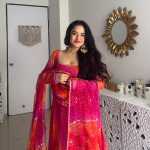 Pink Georgette Printed Gown