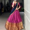 Pink Narayan Pet Zari Weaving Lehenga Choli