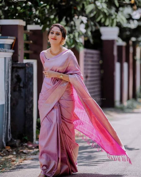 KP 3075 Pink Soft Lichi Silk Whit Designer Jacquard Work in Saree it Grab for ₹1399. Delivery 4-6 Working Days. Shop now. | Embroidered Sarees, Bollywood Sarees, Creative Sarees, Designer Sarees, Ethnic Saree, Modern Digital sarees, Party Wear Sarees, Sarees