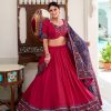 Pink Tasar Gamthi Print Work Lehenga Choli