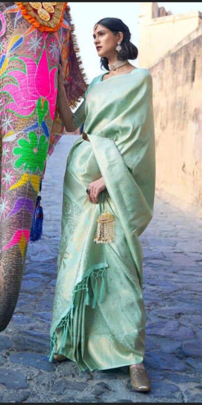 KP 5013 Pista Soft Lichi Silk Jacquard Work With Designer Work Saree Special Price ₹1399. Delivery 4-6 Working Days. Shop now. | Embroidered Sarees, Bollywood Sarees, Creative Sarees, Designer Sarees, Ethnic Saree, Modern Digital sarees, Party Wear Sarees, Sarees