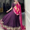 Purple Georgette Lace Lehenga Choli