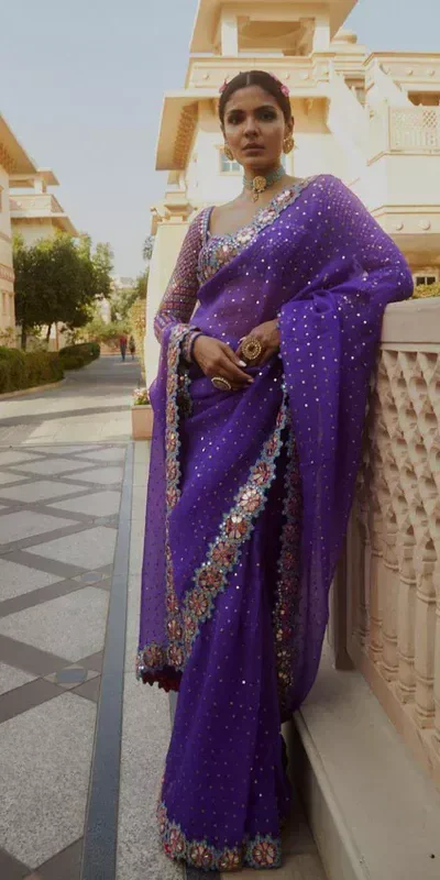 DF 3453 Purple Color Faux Georgette 5mm Sequence Work Casual, Wedding, Festive, Events . Expected Delivery 4-6 Working Days @2099/- only | Embroidered Sarees, Bollywood Sarees, Creative Sarees, Designer Sarees, Ethnic Saree, Modern Digital sarees, Party Wear Sarees, Sarees