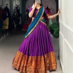 Purple Narayan Pet Zari Weaving Lehenga Choli