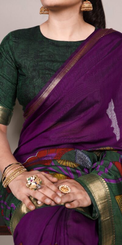 YNF 7036 Purple Color Polyester Chanderi Printed Zari Weaving Work Saree Casual, Wedding, Festive, Events . Expected Delivery  4-6 Working Days @1499/- only                                                                                | Embroidered Sarees, Bollywood Sarees, Creative Sarees, Designer Sarees, Ethnic Saree, Modern Digital sarees, Party Wear Sarees, Sarees