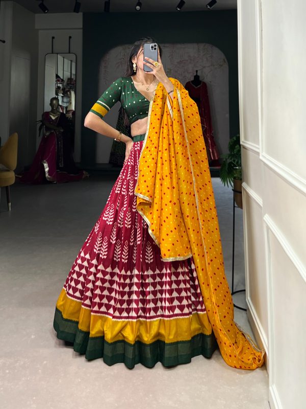 LNB 1200 Red Color Tushar Silk Print With Foil Work Lehenga Choli Wedding, Party, Festive, Events Etc. Delivery 4-6 Working Days Rs 3199 | Creative Lehenga, Bollywood Lehenga, Designer Lehenga, Embroidered Lehenga, Lehenga, Party Wear Lehenga