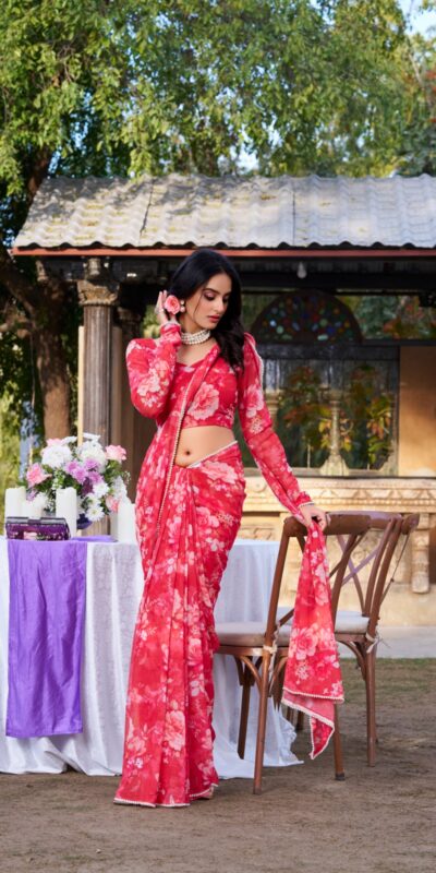 YNF 7010 Red Color Weightless Marbal Floral Printed Pearl Lace Saree Casual, Wedding, Festive, Events . Expected Delivery  4-6 Working Days @1599/- only                                                                                | Embroidered Sarees, Bollywood Sarees, Creative Sarees, Designer Sarees, Ethnic Saree, Modern Digital sarees, Party Wear Sarees, Sarees