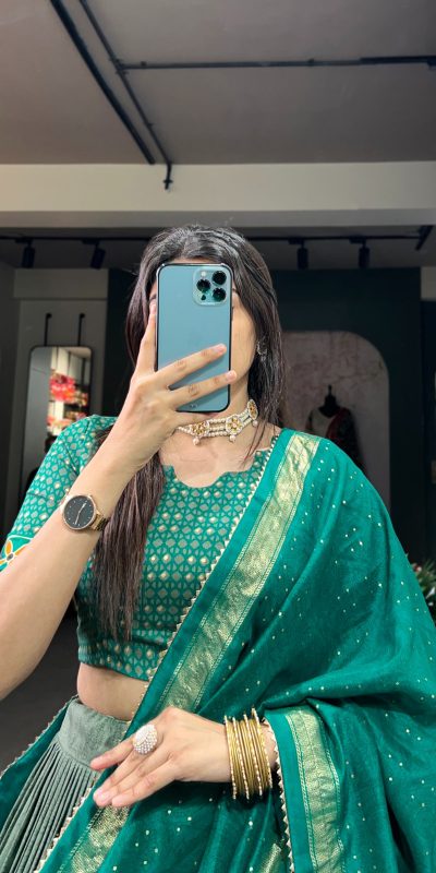 LNB 1210 Sea Green Color Tasar Silk Floral Print With Foil Print Lehenga Choli Wedding, Party, Festive, Events Etc. Delivery 4-6 Working Days Rs 2499 | Creative Lehenga, Bollywood Lehenga, Designer Lehenga, Embroidered Lehenga, Lehenga, Party Wear Lehenga