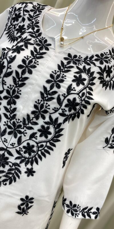 BE 376 White Color Muslin Embroidery Work Salwar Suit Casual, Wedding, Festive, Events . Expected Delivery 4-6 Working Days @1849/- only | Casual Suits, Jump Suits, Creative suits, Designer Suits, Palazzo Suits, Party Wear Suits, Patiala Suits, Salwar suit, Straight Suits