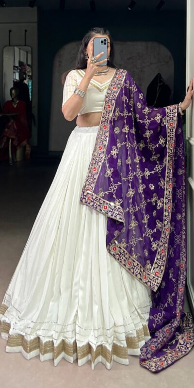 LNB 1665 White Color Pure Rayon Zari Weaving Work With Lace Touch Up Lehenga Choli Wedding, Party, Festive, Events Etc. Delivery 4-6 Working Days Rs 3399 | Creative Lehenga, Bollywood Lehenga, Designer Lehenga, Embroidered Lehenga, Lehenga, Party Wear Lehenga