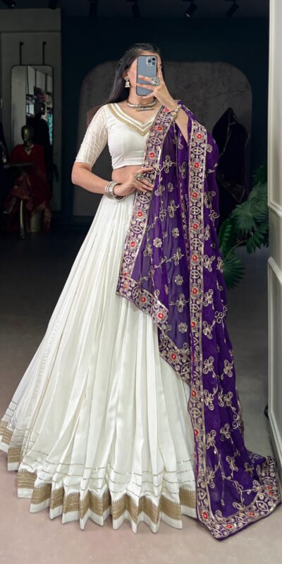 LNB 1665 White Color Pure Rayon Zari Weaving Work With Lace Touch Up Lehenga Choli Wedding, Party, Festive, Events Etc. Delivery 4-6 Working Days Rs 3399 | Creative Lehenga, Bollywood Lehenga, Designer Lehenga, Embroidered Lehenga, Lehenga, Party Wear Lehenga