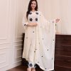 White Roman Silk Embroidery Salwar Suit