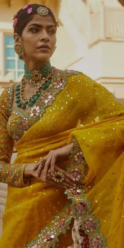 DF 3453 Yellow Color Faux Georgette 5mm Sequence Work Casual, Wedding, Festive, Events . Expected Delivery 4-6 Working Days @2099/- only | Embroidered Sarees, Bollywood Sarees, Creative Sarees, Designer Sarees, Ethnic Saree, Modern Digital sarees, Party Wear Sarees, Sarees