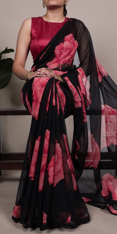 YNF 7033 Black Color Chiffon Lace Work & Lace Border Saree . Available at ₹1499 only. Delivery 4-6 Working Days. Shop now. | Embroidered Sarees, Bollywood Sarees, Creative Sarees, Designer Sarees, Ethnic Saree, Modern Digital sarees, Party Wear Sarees, Sarees