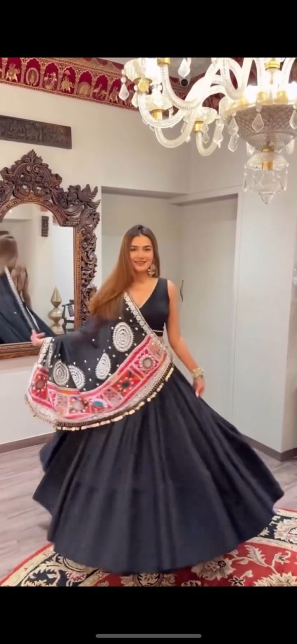 BE 393 Black Crape Silk Lehenga Choli Perfect for Wedding, Party, Engagement, Anniversary, Traditional Day Get it for ₹1999. Delivery 4-6 Working | Creative Lehenga, Bollywood Lehenga, Designer Lehenga, Embroidered Lehenga, Lehenga, Party Wear Lehenga