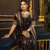 Black Foux Gorgette Lace Work Salwar Suit