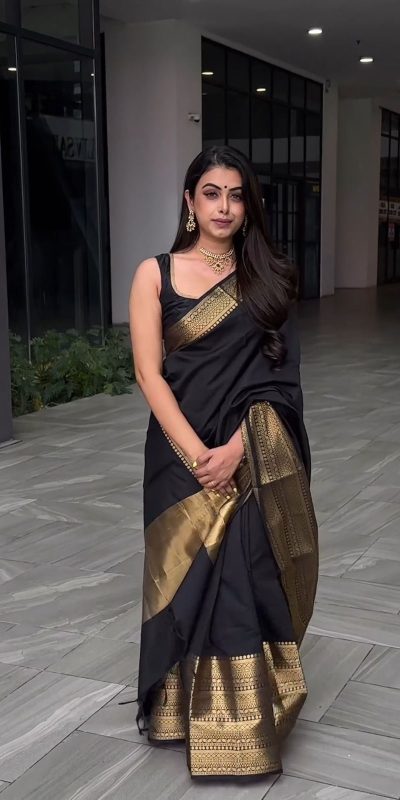 KP 5095 Black Color Jacquard With Designer Work All Over Saree . Exclusive Offer ₹1344. Delivery 4-6 Working Days. Shop now. | Embroidered Sarees, Bollywood Sarees, Creative Sarees, Designer Sarees, Ethnic Saree, Modern Digital sarees, Party Wear Sarees, Sarees