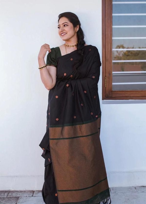KP 5000 Black Soft Lichi Silk Saree with Designer Work. Wedding, Party, Festive, Events, Now at just ₹1249. Delivery 4-6 Working Days. Shop now. | Embroidered Sarees, Bollywood Sarees, Creative Sarees, Designer Sarees, Ethnic Saree, Modern Digital sarees, Party Wear Sarees, Sarees