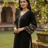 INLI Adaa 5.0 Black Rayon with Embroidery Work Kurti .Wedding, Party, Festive, Events, Best Price ₹1349. Delivery 4-6 Working Days. Shop now. | Bollywood Kurti, Creative Kurtis, Designer Kurti, Kurti, Party Wear Kurti, Selfie Kurti