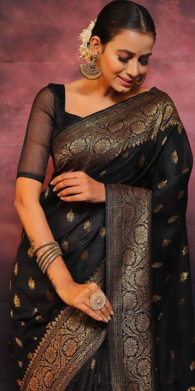 KP 6010 Black Soft Lichi Silk Jacquard Saree Perfect for Wedding, Party, Traditional Day, Family Gatherings, Sangeet . Grab it for ₹1349. Delivery 4-6 W | Embroidered Sarees, Bollywood Sarees, Creative Sarees, Designer Sarees, Ethnic Saree, Modern Digital sarees, Party Wear Sarees, Sarees