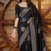 Black Soft Lichi Silk Saree