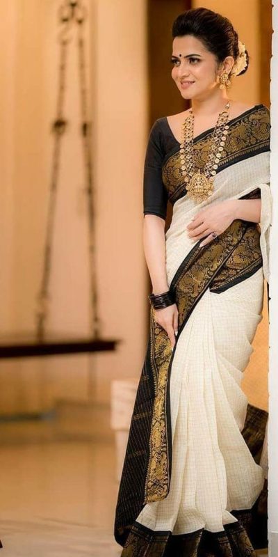 KP 3025 Black Soft Lichi Silk Saree Perfect for Wedding, Party, Baby Shower, Onam, Durga Puja . Available at ₹1449 only. Delivery 4-6 Working Days. | Embroidered Sarees, Bollywood Sarees, Creative Sarees, Designer Sarees, Ethnic Saree, Modern Digital sarees, Party Wear Sarees, Sarees