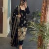 Black Viscose Velvet Embroidery Work Salwar Suit