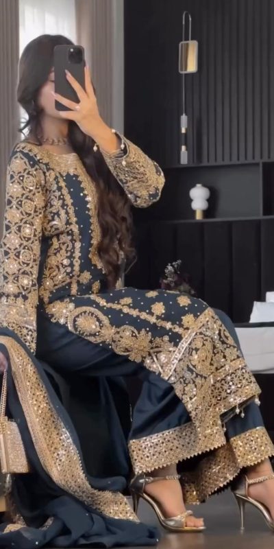 SR 1654 Maroon in Faux Georgette With Heavy Embroidery Sequence Work Wedding, Party, Festive, Events Special 4-6 Working Days At 2599/- Only | Casual Suits, Jump Suits, Creative suits, Designer Suits, Palazzo Suits, Party Wear Suits, Patiala Suits, Salwar suit, Straight Suits