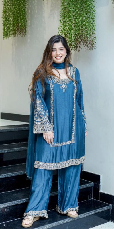 ZSR 3138 Blue German Chiffon With Embroidery Work with Full Sleeve Salwar Suit Wedding, Party, Festive, Events,Now at just ₹1949. Delivery 4-6 Worki | Casual Suits, Jump Suits, Creative suits, Designer Suits, Palazzo Suits, Party Wear Suits, Patiala Suits, Salwar suit, Straight Suits