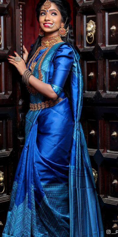 KP 2035 Blue Soft Lichi Silk Saree Perfect for Wedding, Party, Karwa Chauth, Pongal, Haldi . Available at ₹1399 only. Delivery 4-6 Working Days. | Embroidered Sarees, Bollywood Sarees, Creative Sarees, Designer Sarees, Ethnic Saree, Modern Digital sarees, Party Wear Sarees, Sarees