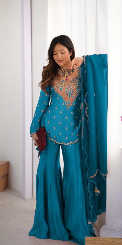 NSR 852 Blue Simar Silk With Embroidery Work with Full Sleeve Salwar Suit in . Now at just ₹2099. Delivery 4-6 Working Days. Shop n | Casual Suits, Jump Suits, Creative suits, Designer Suits, Palazzo Suits, Party Wear Suits, Patiala Suits, Salwar suit, Straight Suits