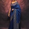 KP 6010 Blue Soft Lichi Silk Jacquard Saree Perfect for Wedding, Party, Traditional Day, Family Gatherings, Sangeet . Grab it for ₹1349. Delivery 4-6 W | Embroidered Sarees, Bollywood Sarees, Creative Sarees, Designer Sarees, Ethnic Saree, Modern Digital sarees, Party Wear Sarees, Sarees