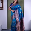 Blue Soft Paithani Silk Zari Work Lace Saree