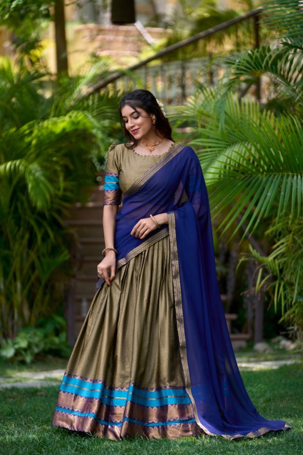 LNB 2004 Chiku Poly Cotton With Lace Work & Zari Work. Lehenga Choli for Get It ₹1899. Delivery 4-6 Working Days. Shop now. | Creative Lehenga, Bollywood Lehenga, Designer Lehenga, Embroidered Lehenga, Lehenga, Party Wear Lehenga