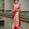 Cream Soft Lichi Silk Saree