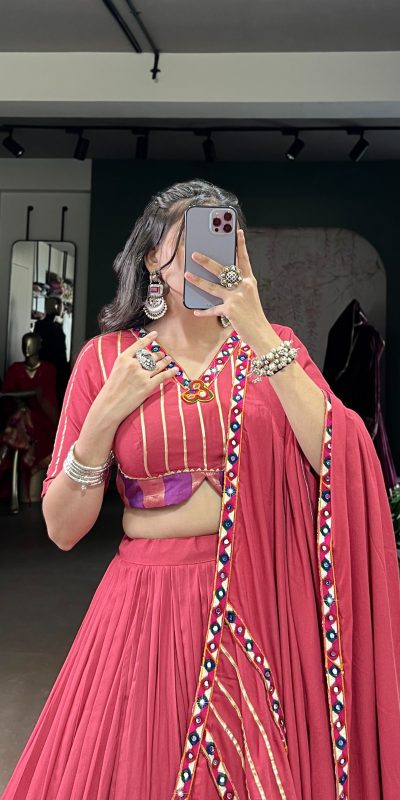 LNB 1659 Dark Pink Color Pure Rayon With Mirror Work & Gamthi Work. Lehenga Choli Price ₹4199.Introductory Delivery 4-6 Working Days. Shop now. | Creative Lehenga, Bollywood Lehenga, Designer Lehenga, Embroidered Lehenga, Lehenga, Party Wear Lehenga