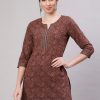 INLI Blush 2.0 Dark Red Cotton Printed Designer Work Kurti in . Wedding, Party, Festive, Events, Special Price ₹1269. Delivery 4-6 Working Days. Shop now. | Bollywood Kurti, Creative Kurtis, Designer Kurti, Kurti, Party Wear Kurti, Selfie Kurti