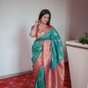 Firozi Pethani Silk Zari Lace Work Saree