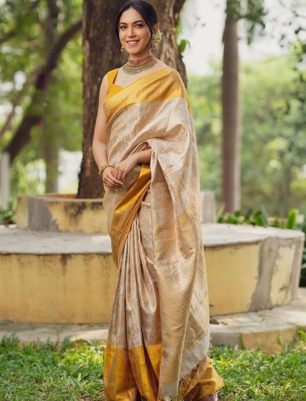 Golden Soft Silk Pallu Saree