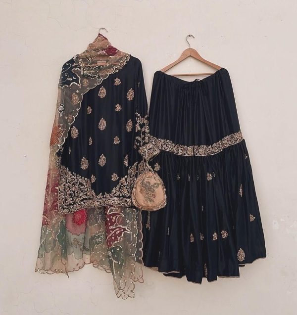  LG 1887 Black Color Chinnon Sequences Embroidery Work Salwar Suit Casual, Wedding, Party, Festive, Events Etc.4-6 Working Days@ 2399/-only | Casual Suits, Jump Suits, Creative suits, Designer Suits, Palazzo Suits, Party Wear Suits, Patiala Suits, Salwar suit, Straight Suits