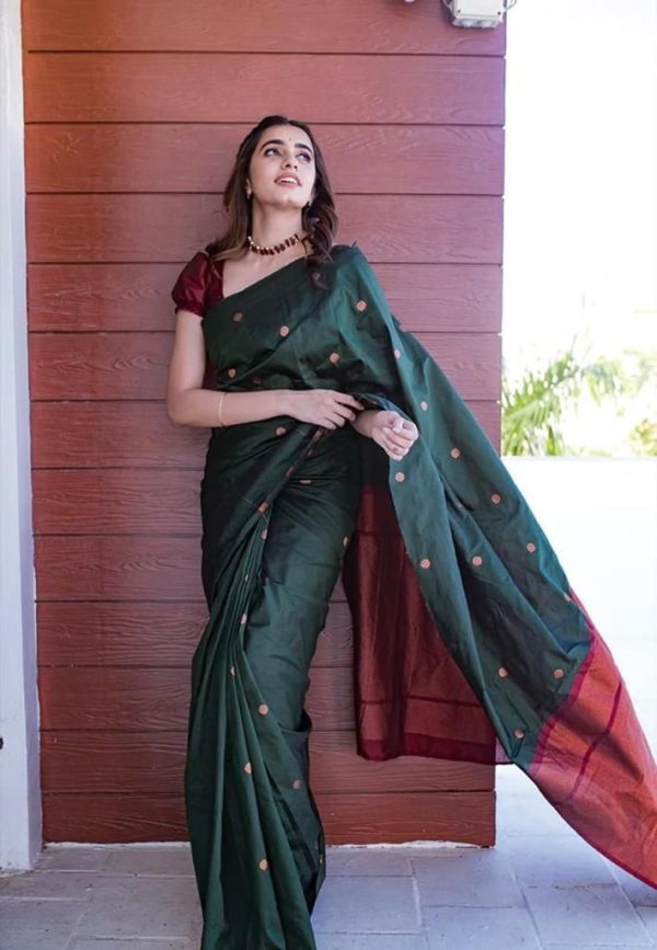 Green Lichi Silk Jacquard Saree
