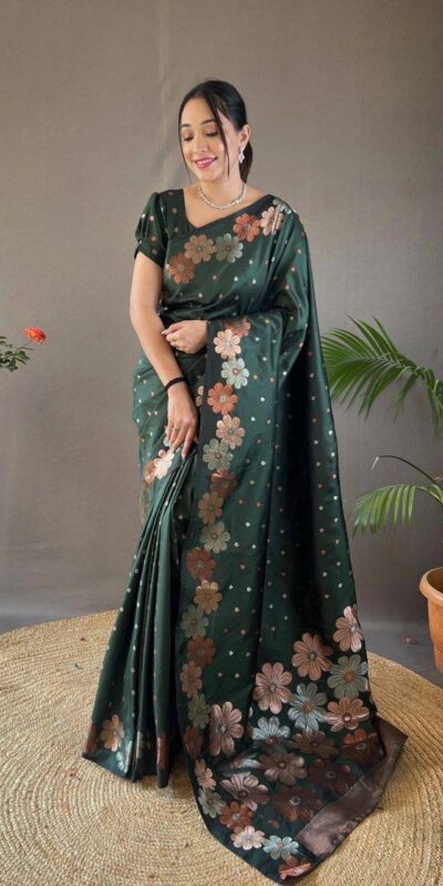 KP 6003 Green Soft Lichi Silk Cloth Lace Work & Lace Border Saree in Best Price ₹1399. Delivery 4-6 Working Days. Shop now. | Embroidered Sarees, Bollywood Sarees, Creative Sarees, Designer Sarees, Ethnic Saree, Modern Digital sarees, Party Wear Sarees, Sarees