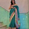 Green Soft Lichi Silk Rich Pallu Saree