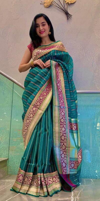 KP 6021 Green Soft Lichi Silk Cloth. With Lace Work & Lace Border Saree . Grab it for ₹1449. Delivery 4-6 Working Days. Shop now. | Embroidered Sarees, Bollywood Sarees, Creative Sarees, Designer Sarees, Ethnic Saree, Modern Digital sarees, Party Wear Sarees, Sarees