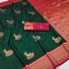 Green Soft Silk Zari Lace Work Saree