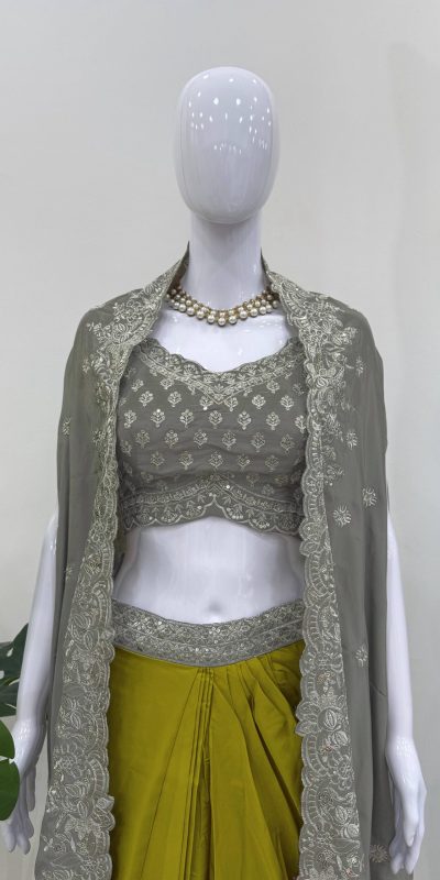 RTC 6493 Grey American Crep With Designer Work Dhoti Suit. Wedding, Party, Festive, Events Festive Deal ₹2149. Delivery 4-6 Working Days. Shop now. | Casual Suits, Jump Suits, Tops & Bottoms, Track Suits, Trendy Wear, Creative suits, Designer Suits, Palazzo Suits, Party Wear Suits, Patiala Suits, Salwar suit, Straight Suits