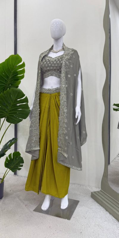 RTC 6493 Grey American Crep With Designer Work Dhoti Suit. Wedding, Party, Festive, Events Festive Deal ₹2149. Delivery 4-6 Working Days. Shop now. | Casual Suits, Jump Suits, Tops & Bottoms, Track Suits, Trendy Wear, Creative suits, Designer Suits, Palazzo Suits, Party Wear Suits, Patiala Suits, Salwar suit, Straight Suits